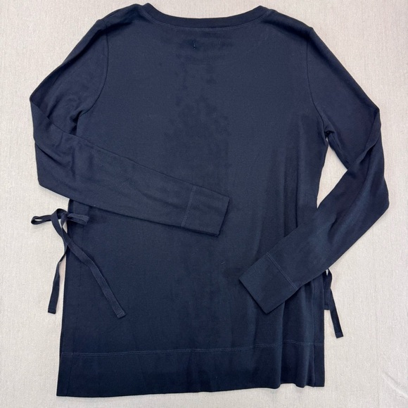 UGG Quincy Side Ties Soft and Cozy Lounge Pullover Black Long Sleeve Top Sz S - Picture 9 of 9